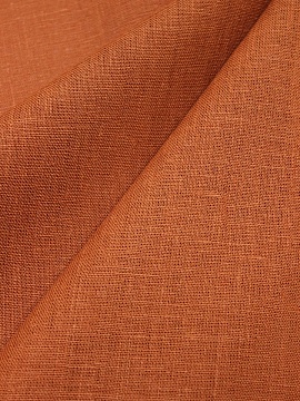 Лен костюмный цв.Оранжевый терракот-2, ш.1.5м, лен-100%, 190гр/м.кв