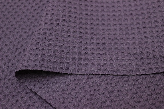 Вафельное премиум-полотно "Italy" цв.Лилово-фиолетовая дымка, ш.1.5м, хлопок-100%, 240гр/м.кв