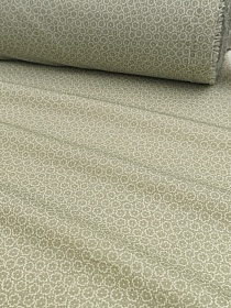 Хлопколен Цифр.печать "Монофлора" цв.эвкалипт, СОРТ2, ш.1.45м, лен-10%, хл-85%, п/э-5%, 130гр/м.кв