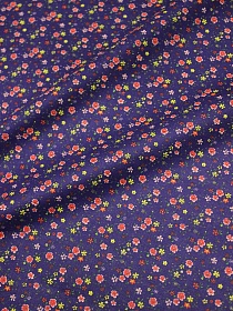 Ситец "Цветики" цв.фиолетово-чернильном, ш.0.8м, хлопок-100%, 100гр/м.кв