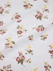 Муслин двухслойный с эф.жатости "Генриетта" цв.белый, ш.1.38м, хлопок-100%, 120гр/м.кв