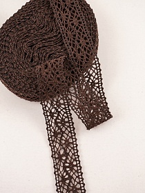 Кружево цв.горький шоколад, ш.27мм, хлопок-90%, п/э-10%, 10м, рис.101/10
