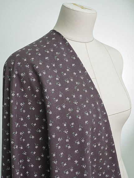 Теплый хлопок "Цветочки - мотылечки" цв.инжир, ш.1.5м, хлопок-100%, 150гр/м.кв