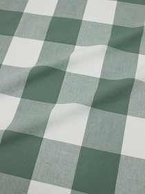 Вареный (стираный) хлопок"Клетка (6.5*7.0см)" цв.т.серо-мятный/молочный, ш.2.5м, хл-100%, 115гр/м.кв