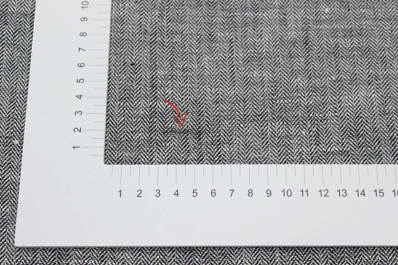 Лен костюмный с умягчением "Елочка" цв.молочный/черный, ш.1.5м, лен-100%, 195гр/м.кв