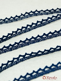 Кружево цв.темно-синий, ш.10мм, хлопок-90%, п/э-10%