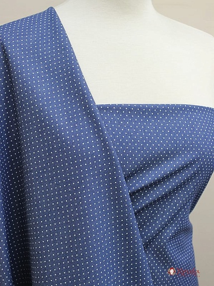 Джинсовая ткань "Очень мелкий горох на джинсе", Сорт2, ш.1.48м, хлопок-85%,п/э-15%, 140гр/м.кв