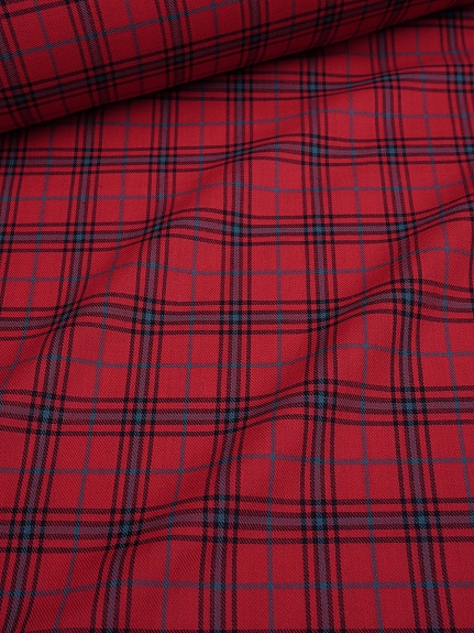 Пестрядь "Клетка" цв.темно-красный/черный, ш.1.45м, хлопок-100%, 110гр/м.кв