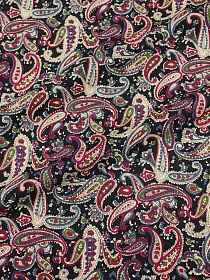 Импорт. хлопок "Восточные огурчики на черном", ш.1.48м, хл-100%, 100гр/м.кв