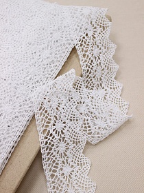 Кружево цв.белый, ш.60мм, хлопок-90%, п/э-10%, рис.198/1