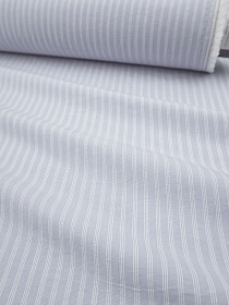 Пестроткань сорочечная "Тройная полоска" цв.св.серый/белый, ш.1.5м, хлопок-100%, 110гр/м.кв