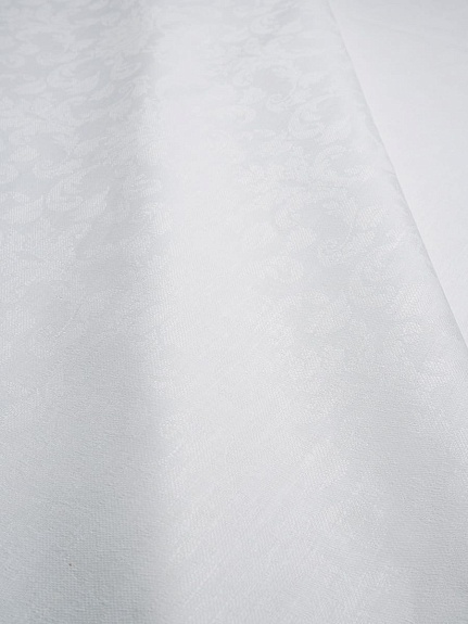 Полульняной жаккард "Восточные узоры" цв.белый, СОРТ2, ш.1.6м, лен-50%, хл-50%, 200гр/м.кв