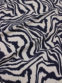Штапель "Сафари" цв.чернильно-синий/бежевый, ш.1.45м, вискоза-100%, 90гр/м.кв