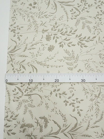 Перкаль "Луговые стебельки" цв.молочно-бежевый, ш.2.2м, хлопок-100%, 105гр/м.кв