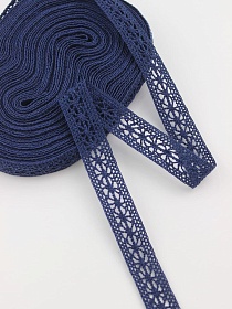 Кружево цв.т.сине-фиолетовый, ш.15мм, хлопок-90%; п/э-10%, 10м