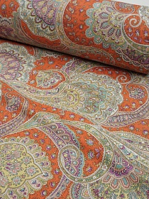 Сатин "Восточная краса" цв.оранжевый, ш.2.5м, хлопок-100%, 115гр/м.кв