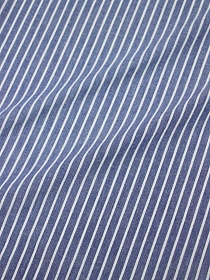 Вареный (стираный) хлопок "Белая полоска на синем меланже", ш.2.5м, хлопок-100%, 115гр/м.кв