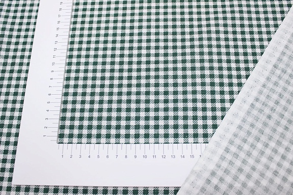 Бязь "Клетка виши" цв.зеленый, ш.1.5м, хлопок-100%, 120гр/м.кв