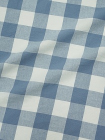 Вареный (стираный) хлопок "Клетка (3.0*3.0см)" цв.т.винтажно-голубой, ш.2.5м, хл-100%, 125гр/м.кв