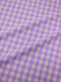 Вареный (стираный) хлопок "Клетка (1.0*1.0см)" цв.лаванда/пыльно-розовый, ш.2.5м, хл-100%