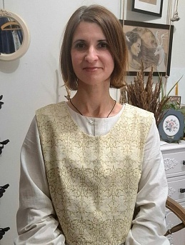 Двухсторонняя жилетка из полульна и перкали