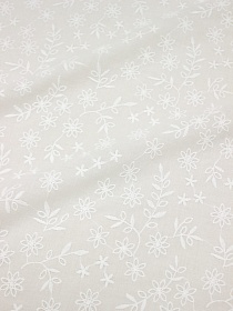 Шитье "Романтическая нежность" цв.молочно-белый, ш.1.5м, (выш.часть1.35м), батист, хлопок-100%