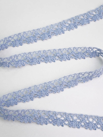 Кружево цв.небесно-голубая дымка, ш.15мм, хлопок-90%, п/э-10%, рис.016/20
