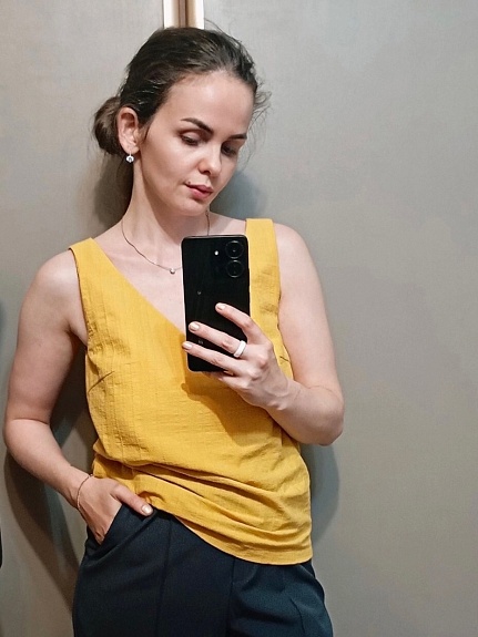 Топ из фактурного хлопка "Рельефные полоски"