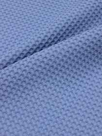 Вафельное премиум-полотно "Italy" цв.Светлый джинсово-голубой, ш.1.5м, хлопок-100%, 240гр/м.кв