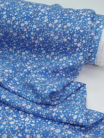 Штапель "Полевая скромность" цв.васильково-голубой, ш.1.45м, вискоза-100%, 105гр/м.кв