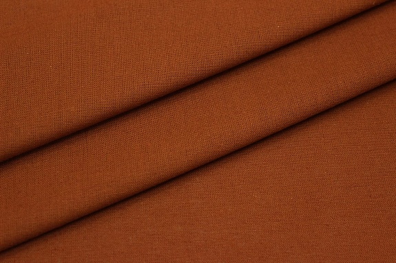 Полулен цв.Темный оранжево-коричневый, СОРТ2, ш.1.5м, лен-30%, хлопок-70%, 140гр/м.кв