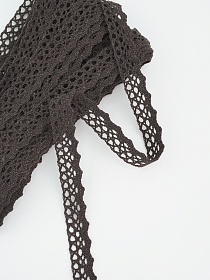 Кружево цв.темный шоколад, ш.16мм, хлопок-90%, п/э-10%, 10м