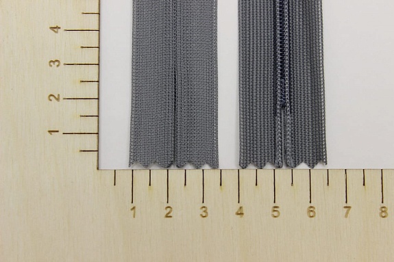 Молния потайная н/р цв.серый с фиолетовой дымкой, 50см, нейлон