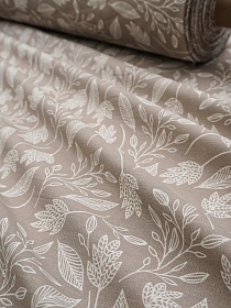 Перкаль "Симфония ветра" цв.бежево-кофейный, ш.2.2м, хлопок-100%, 105гр/м.кв