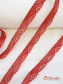 Кружево цв.красный терракот-2, 21мм, хлопок-90%, п/э-10%