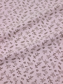 Теплый хлопок "Мелкая ботаника" цв.бледный розово-сиреневый, ш.1.48м, хлопок-100%, 160гр/м.кв