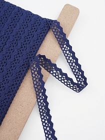 Кружево цв.т.сине-фиолетовый, ш.16мм, хлопок-90%, п/э-10%