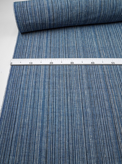 Лен пестротканый "Джинсовый меланж - полоска", ш.1.6м, лен-100%, 170гр/м.кв