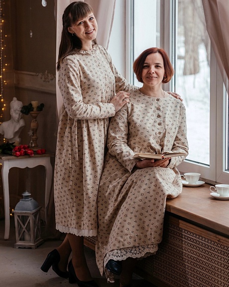 Шикарные платья из теплого хлопка "Милые букетики"