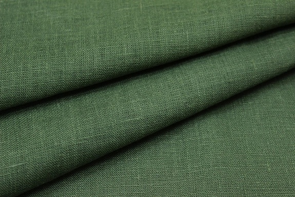 Лен костюмный с эффектом мятости цв.Лесная трава, ш.1.45м, лен-100%, 190гр/м.кв