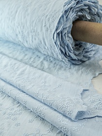 Шитье "Морозная вышивка" (фестоны с 2х сторон) цв.св.небесно-голубой, ш.1.35м, хлопок-100%, батист