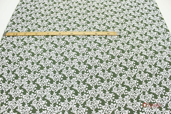 Штапель "Карнелия" цв.болотная зелень,  ш1.44м, вискоза-100%, 90гр/м.кв 