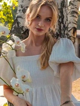 Платье из двухслойного муслина с эффектом жатости "Аленушка"