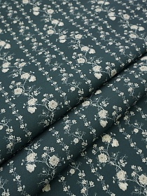 Импорт. хлопок Digital "Цветущие дорожки" цв.т.морская волна, ш.1.4м, хлопок-100%, 135гр/м.кв