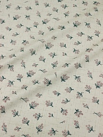 Сатин "Миниатюрный букетик" цв.телесно-серый, ш.2.35м, хлопок-100%, 110гр/м.кв