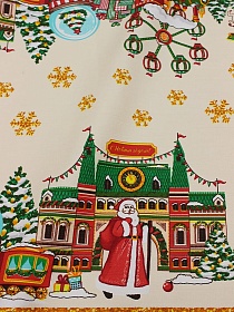 Мерный лоскут(ткань в отрезах)Дорожка "Новогодняя ярмарка", ш.0.5м, хлопок -100%, 228гр/м.кв