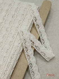 Кружево цв.ванильный, ш.19мм, хлопок-90%, п/э-10%, рис.110/2