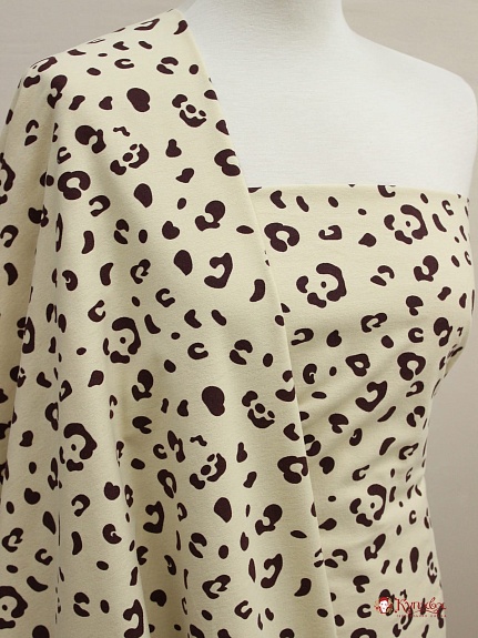 Теплый хлопок "Леопардовый принт" цв.палевый, ш.1.5м, хлопок-100%, 150гр/м.кв