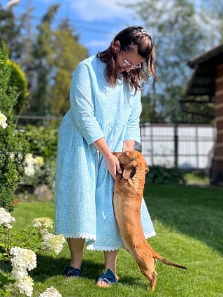 Платье из полульна "Цветочное сияние"
