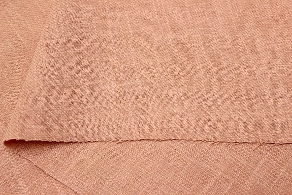 Крапива Рами (Ramie)-диагональ, цв.Пыльный розово-персиковый-2, ш.1.38м, крапива-100%, 240гр/м.кв